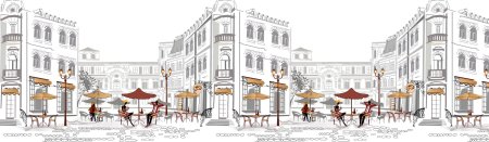 Фартук ПВХ Уличное кафе 300х60 см